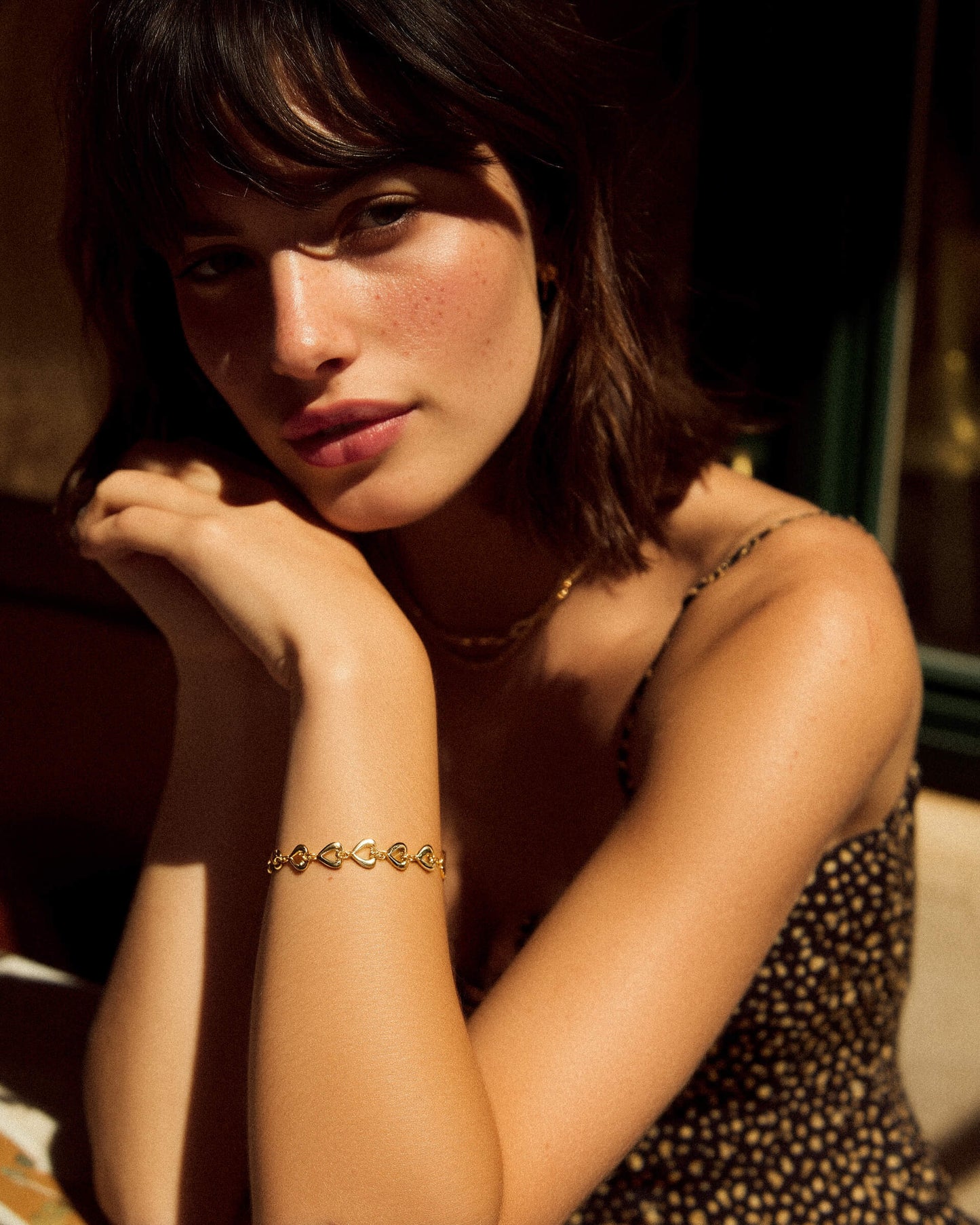 Gold Hearts Chain Bracelet | 18k Gold Stainless Steel Bracelet