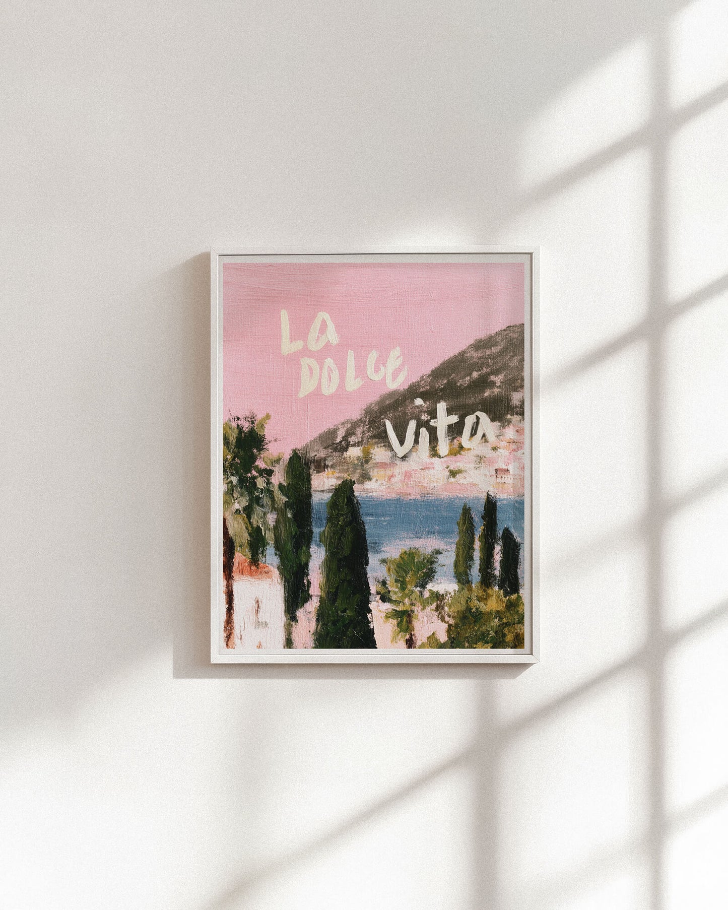 La Dolce Vita Coastal Art Print | Pink Amalfi Coast Art