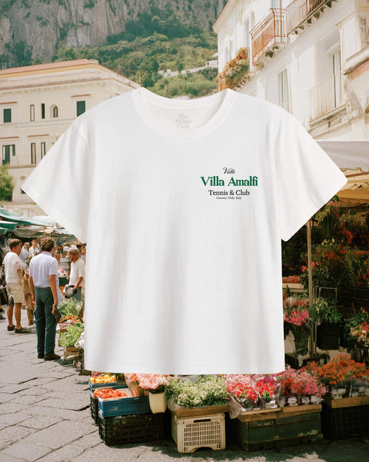 Villa Amalfi Italy Tennis Country Club Graphic Crop Tee
