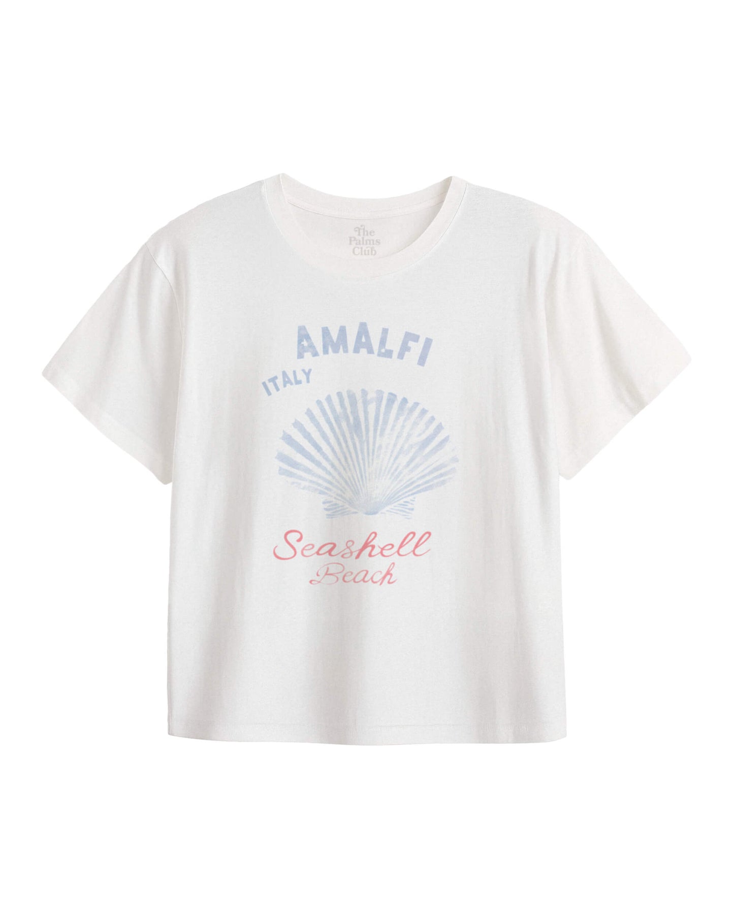 Seashell Beach Amalfi Italy Crop Tee