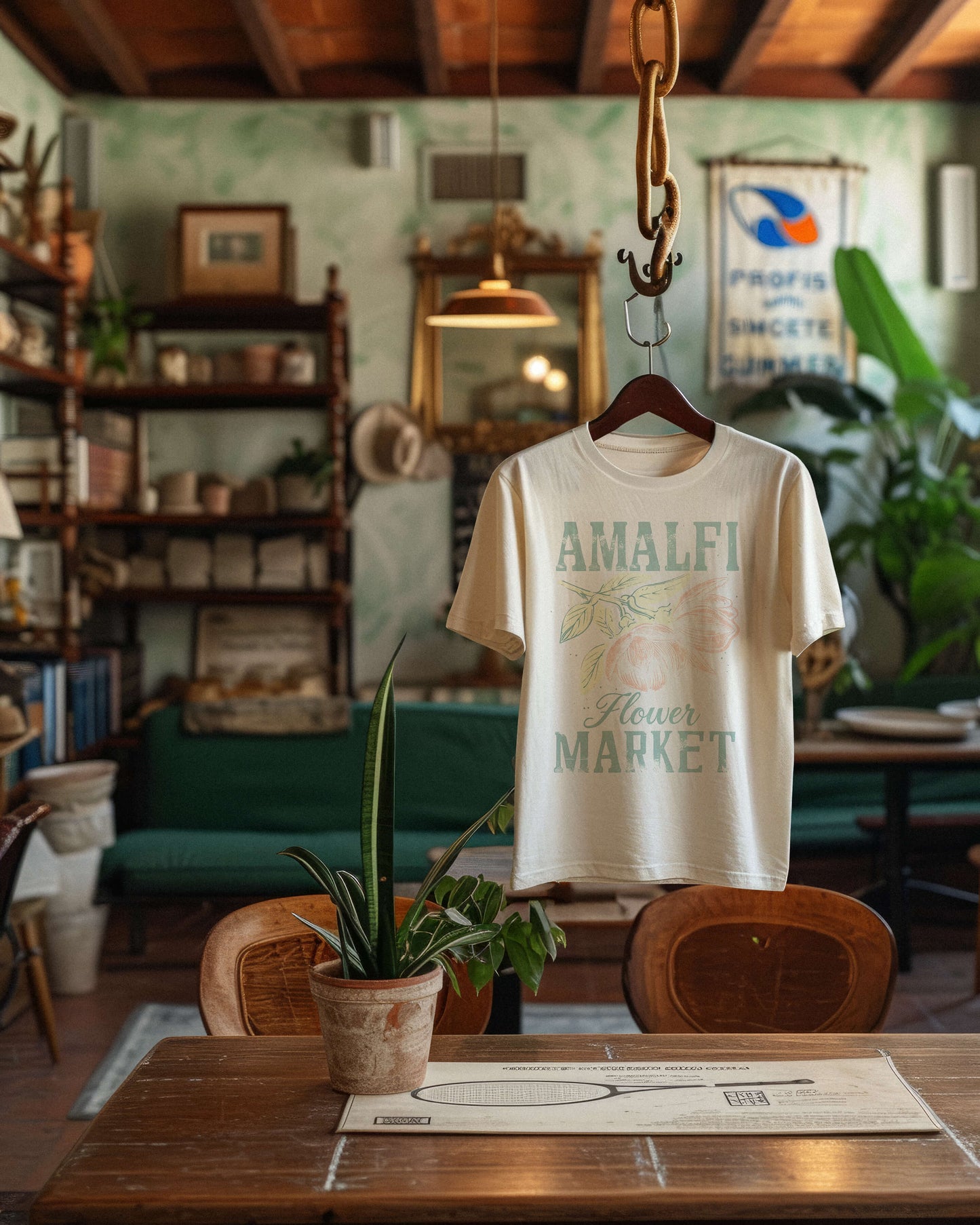Amalfi Coast Italy Flower Market Graphic Tee