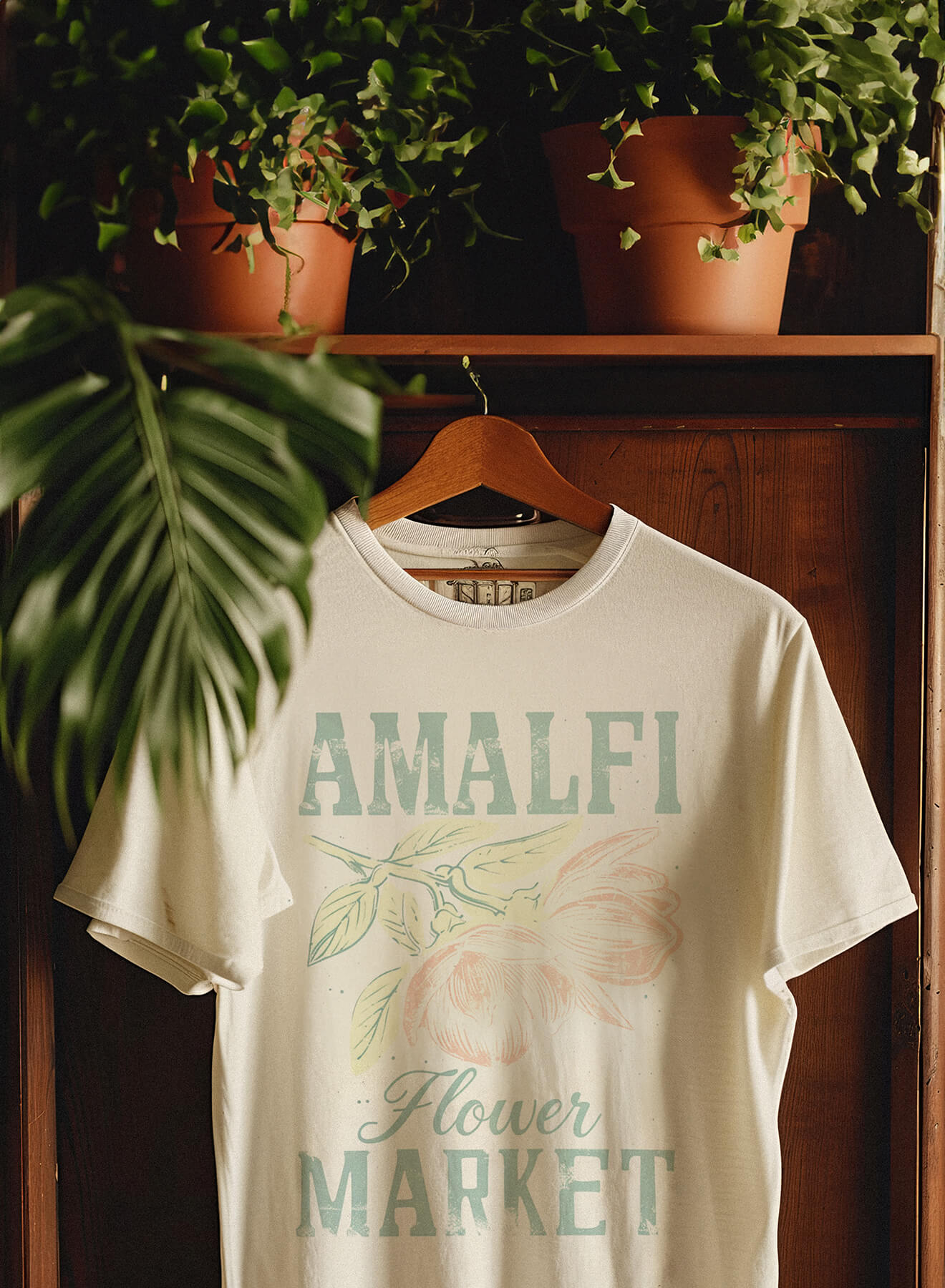 Amalfi Coast Italy Flower Market Graphic Tee