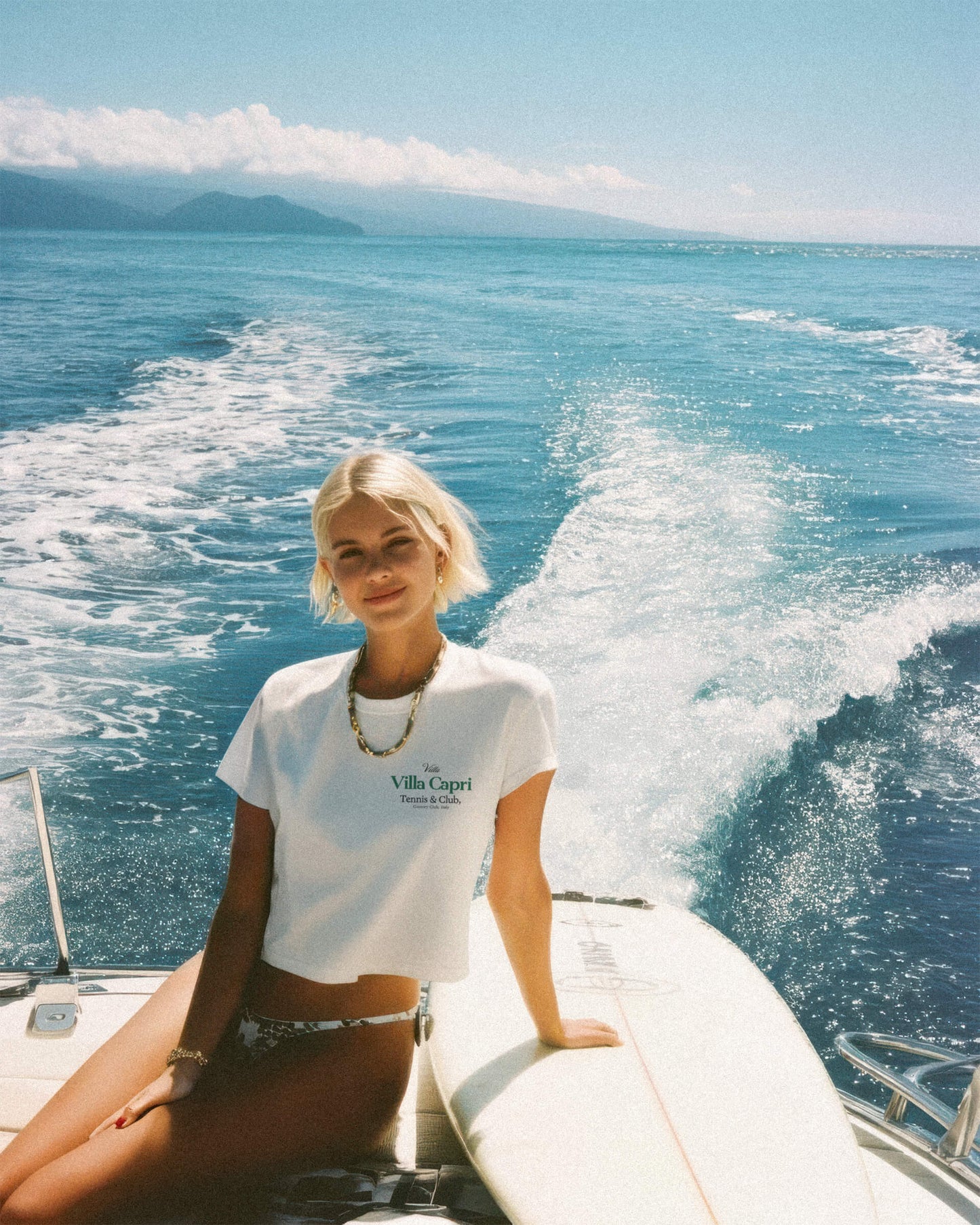 Villa Capri Italy Tennis Country Club Graphic Crop Tee