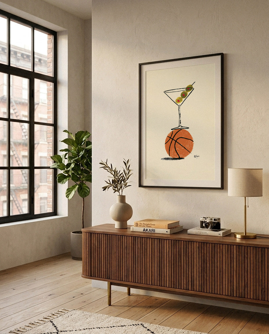 Basketball Martini Art Print