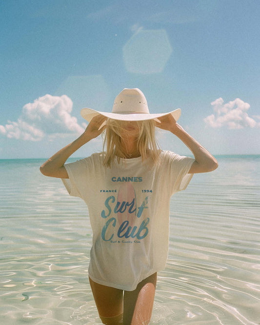 Cannes France Surf Country Club Graphic Tee
