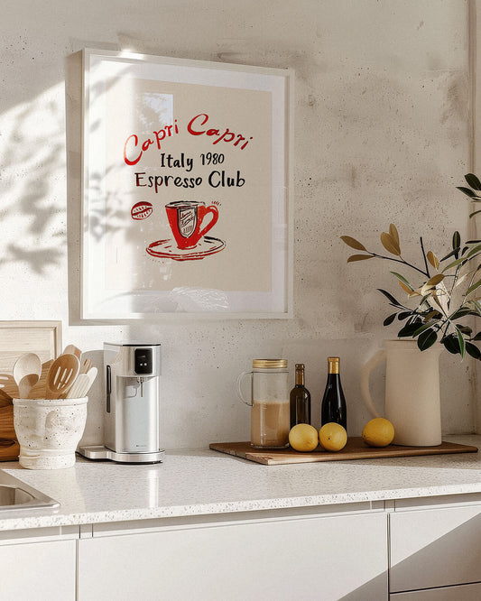 Capri Italy 1980 Espresso Club Art Print
