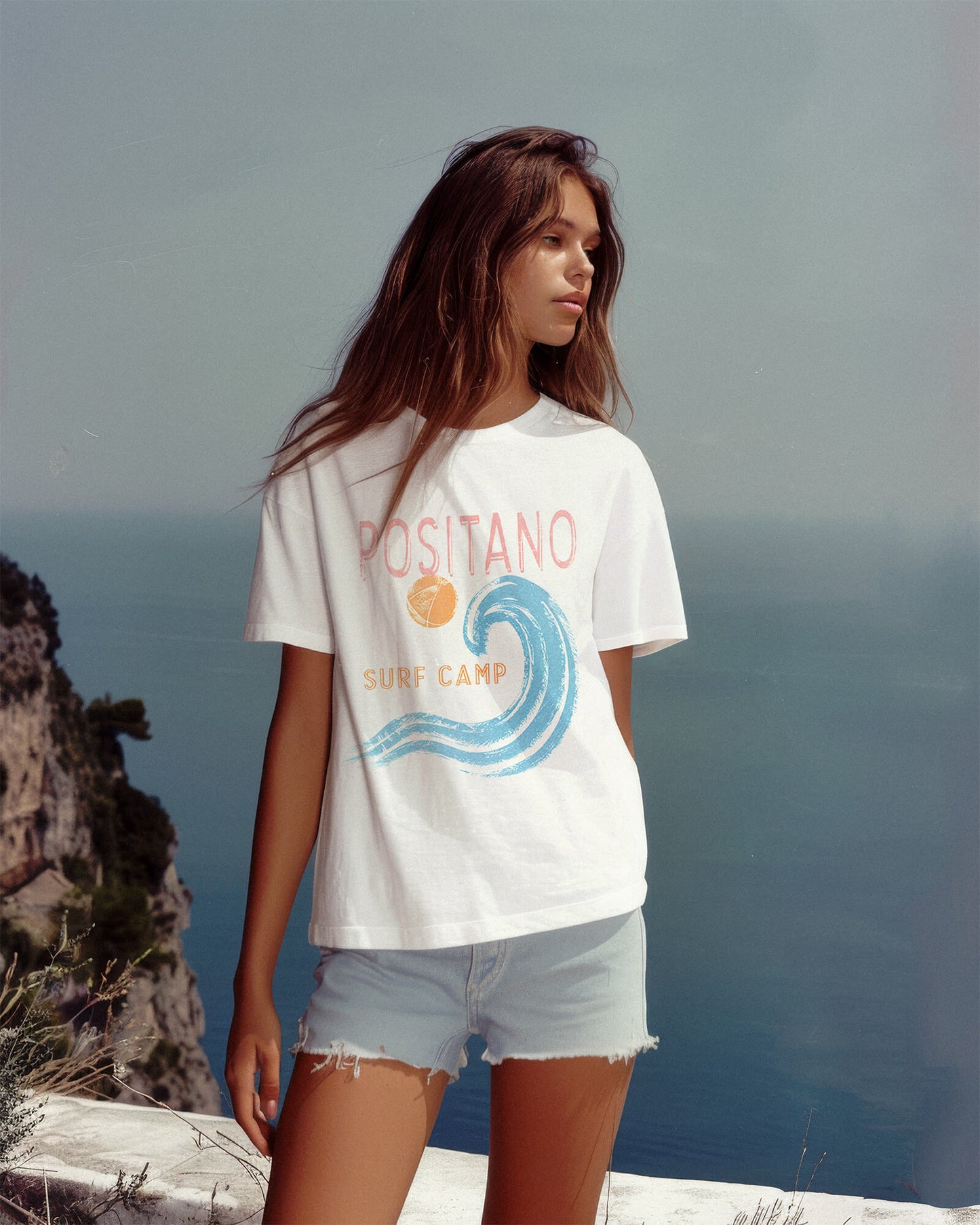 Positano Italy Surf Camp Graphic T-Shirt