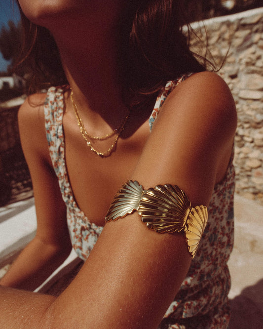 Gold Seashell Cuff Bracelet
