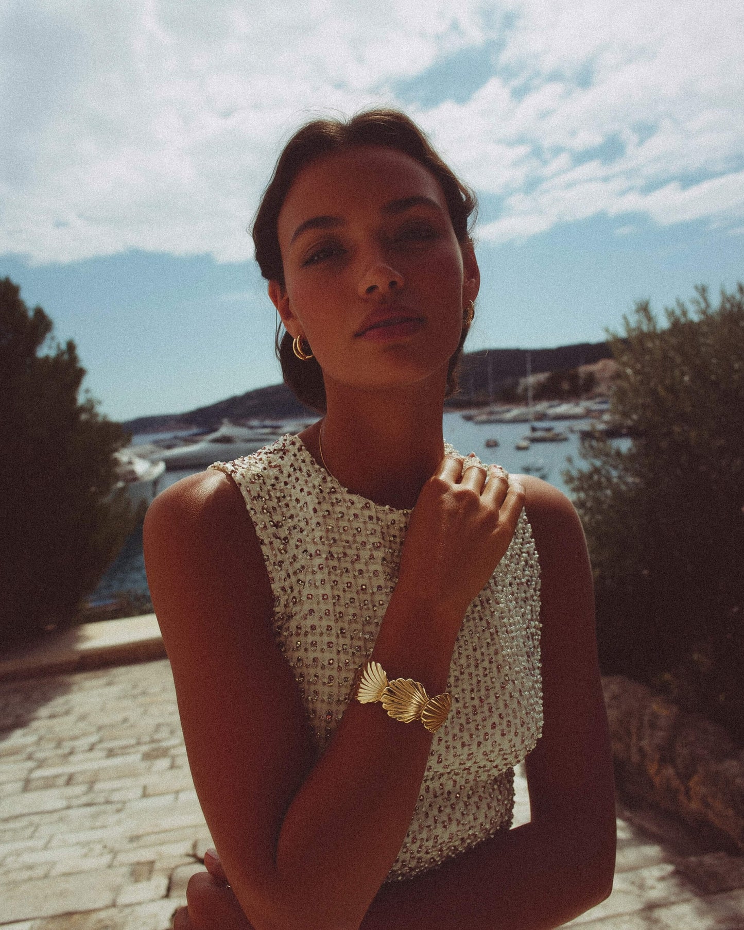 Gold Seashell Cuff Bracelet