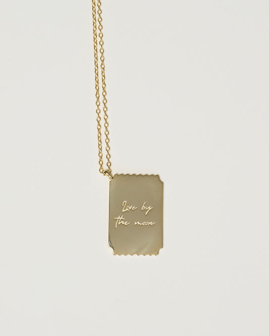 Golden Ticket Opal Moon Pendant Necklace | 18k Gold