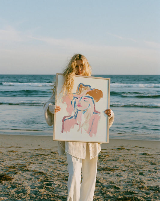 Abstract Cowgirl Painting Art Print - Daydream Cowgirl