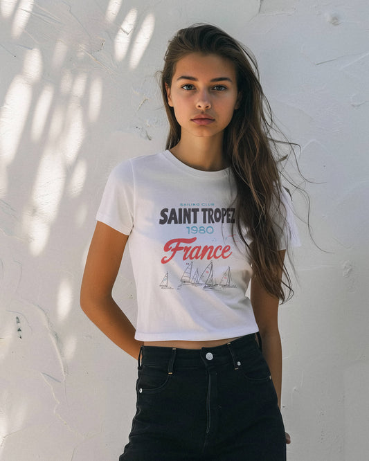 Saint Tropez France Sailing Club Women's Baby Tee