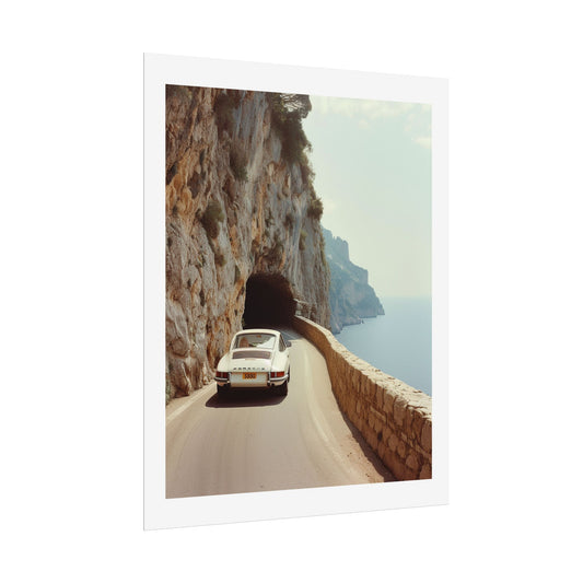 Vintage Porsche Riviera Drive Photo Print | Amalfi Coast Drive Photo Print