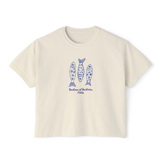 Sardines of Sardinia Italy Crop Tee