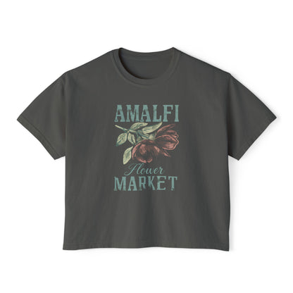 Amalfi Coast Italy Flower Market Graphic Crop Tee