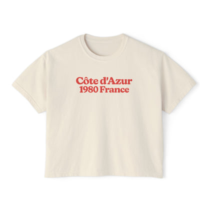 Côte d'Azur French Riviera 1980 France Crop Tee