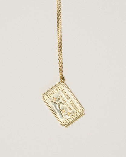 Golden Ticket Opal Moon Pendant Necklace | 18k Gold