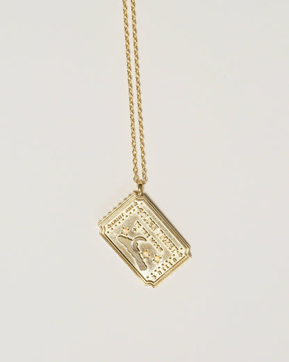Golden Ticket Opal Moon Pendant Necklace | 18k Gold
