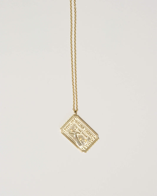 Golden Ticket Opal Moon Pendant Necklace | 18k Gold