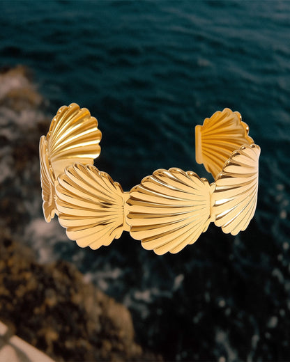 Gold Seashell Cuff Bracelet
