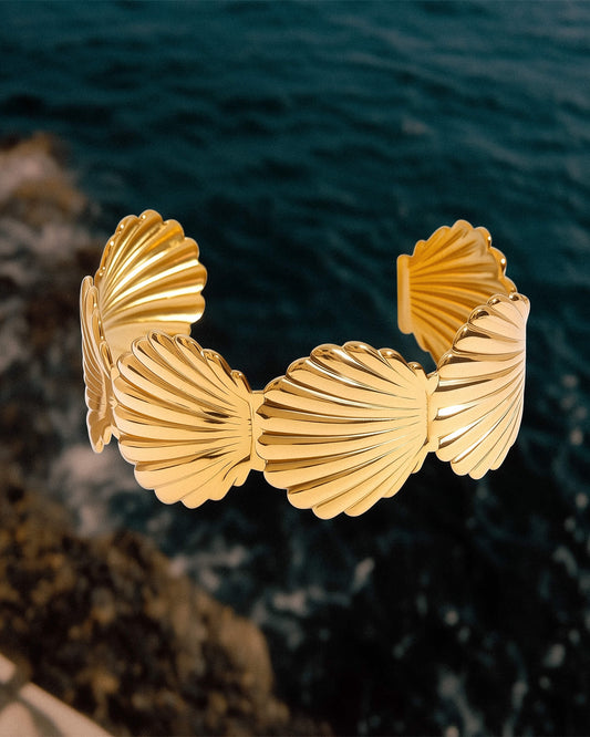 Gold Seashell Cuff Bracelet
