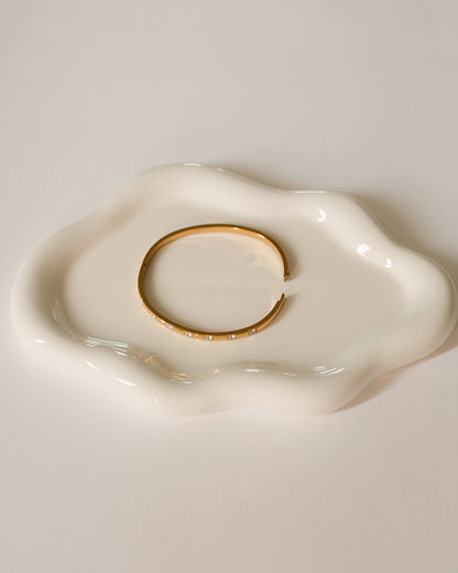 Diamond 18K Gold Bangle Bracelet - Waterproof 316L Stainless Steel