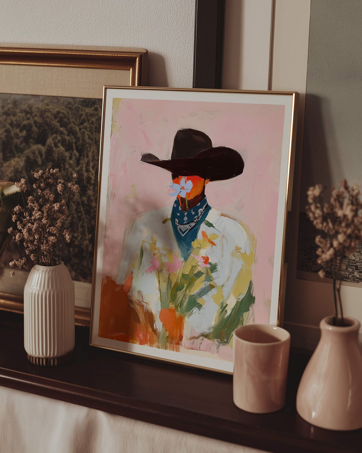 The Floral Cowboy Art Print