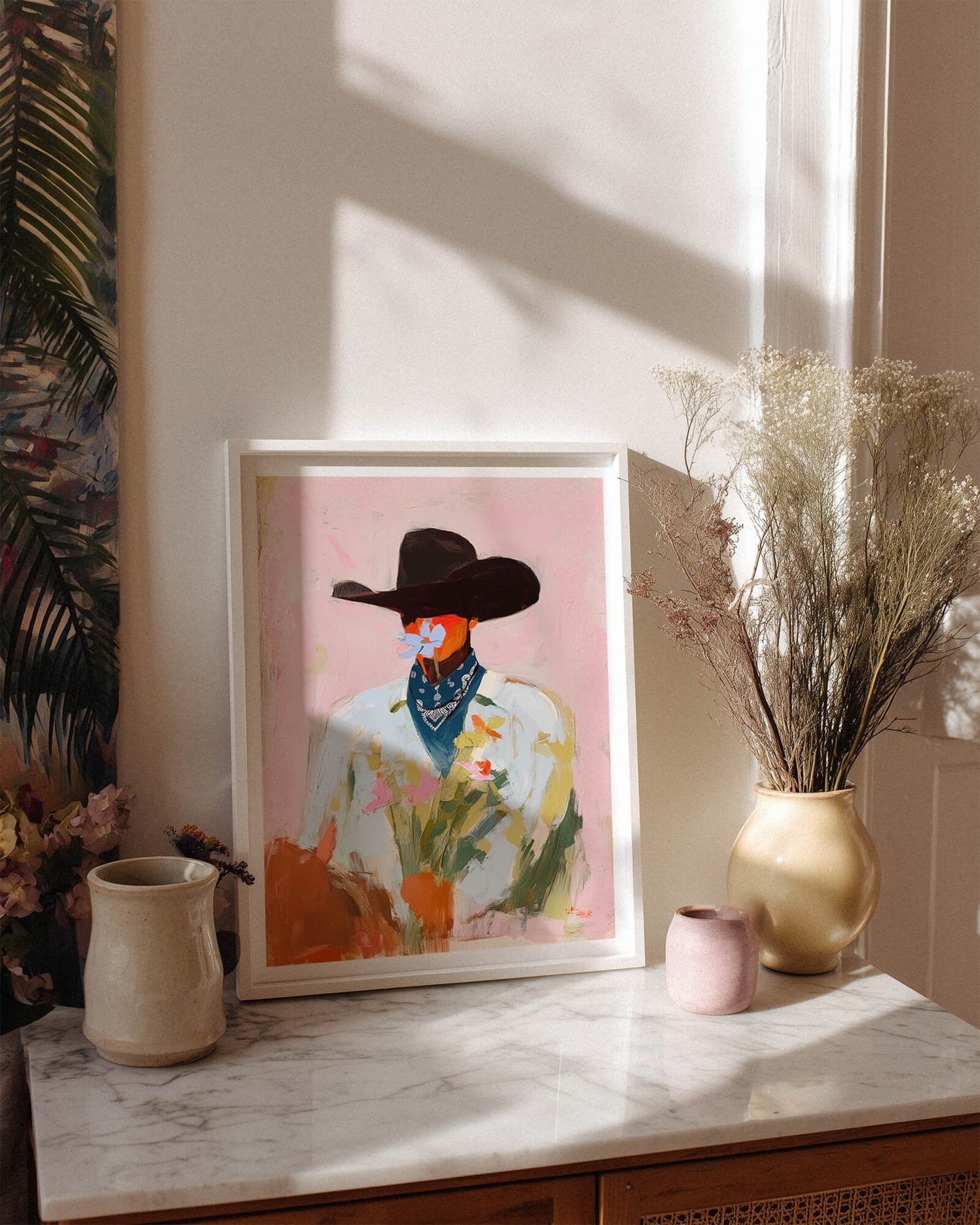 The Floral Cowboy Art Print