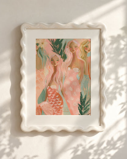 Club Mermaid | Pink Mermaid Art Print