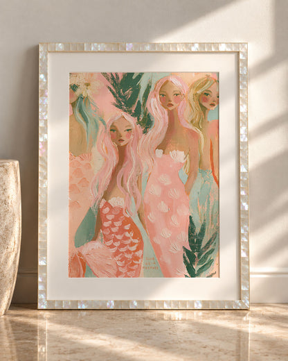 Club Mermaid | Pink Mermaid Art Print