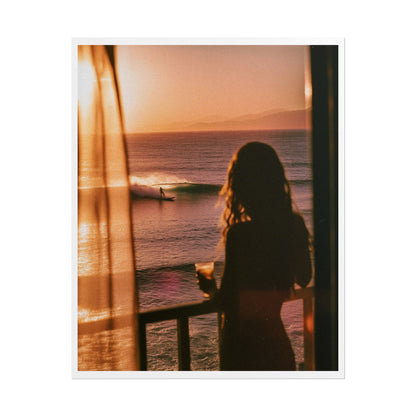 Sunset Balcony Surfer – Coastal Film Art Print