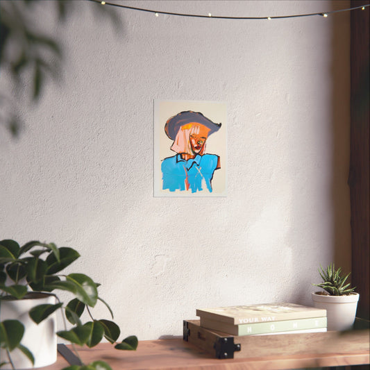 Electric Outlaw Abstract Cowgirl Painting