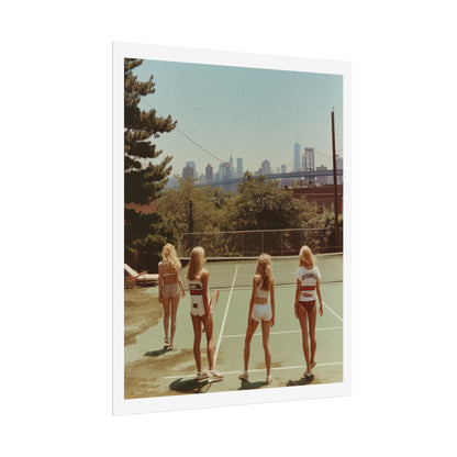 New York Tennis Court Girls Filmic Photo Print