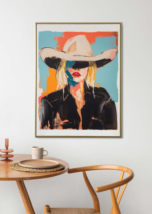 Abstract Cowgirl Painting Giclée Art Print