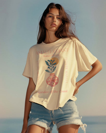 Amalfi Coast Flower Market Graphic Tee