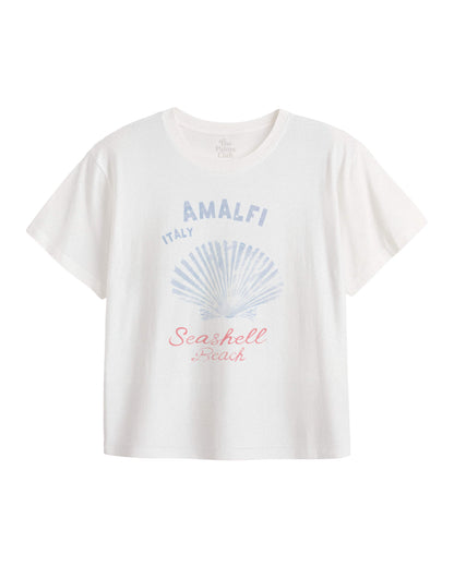 Seashell Beach Amalfi Italy Crop Tee