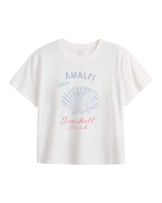 Seashell Beach Amalfi Italy Crop Tee