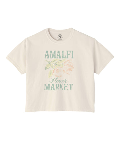 Amalfi Coast Italy Flower Market Graphic Crop Tee