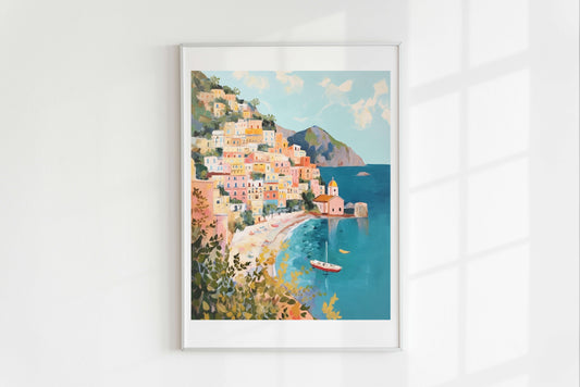 Positano Amalfi Coast Italy Painting Art Print