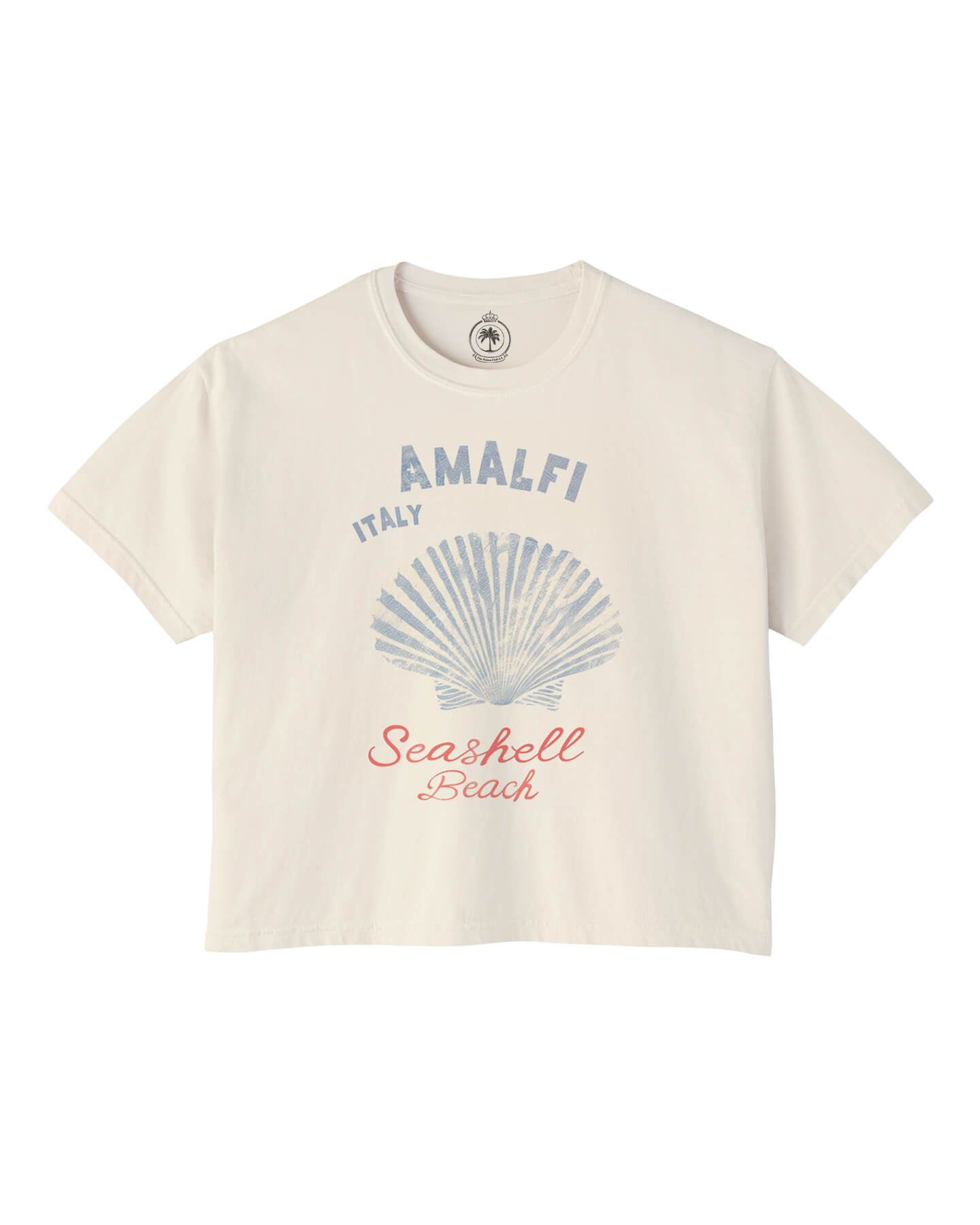 Seashell Beach Amalfi Italy Crop Tee