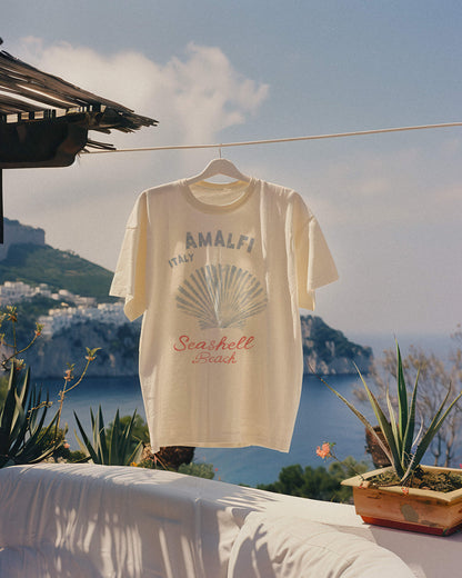 Amalfi Italy Seashell Beach Graphic Tee