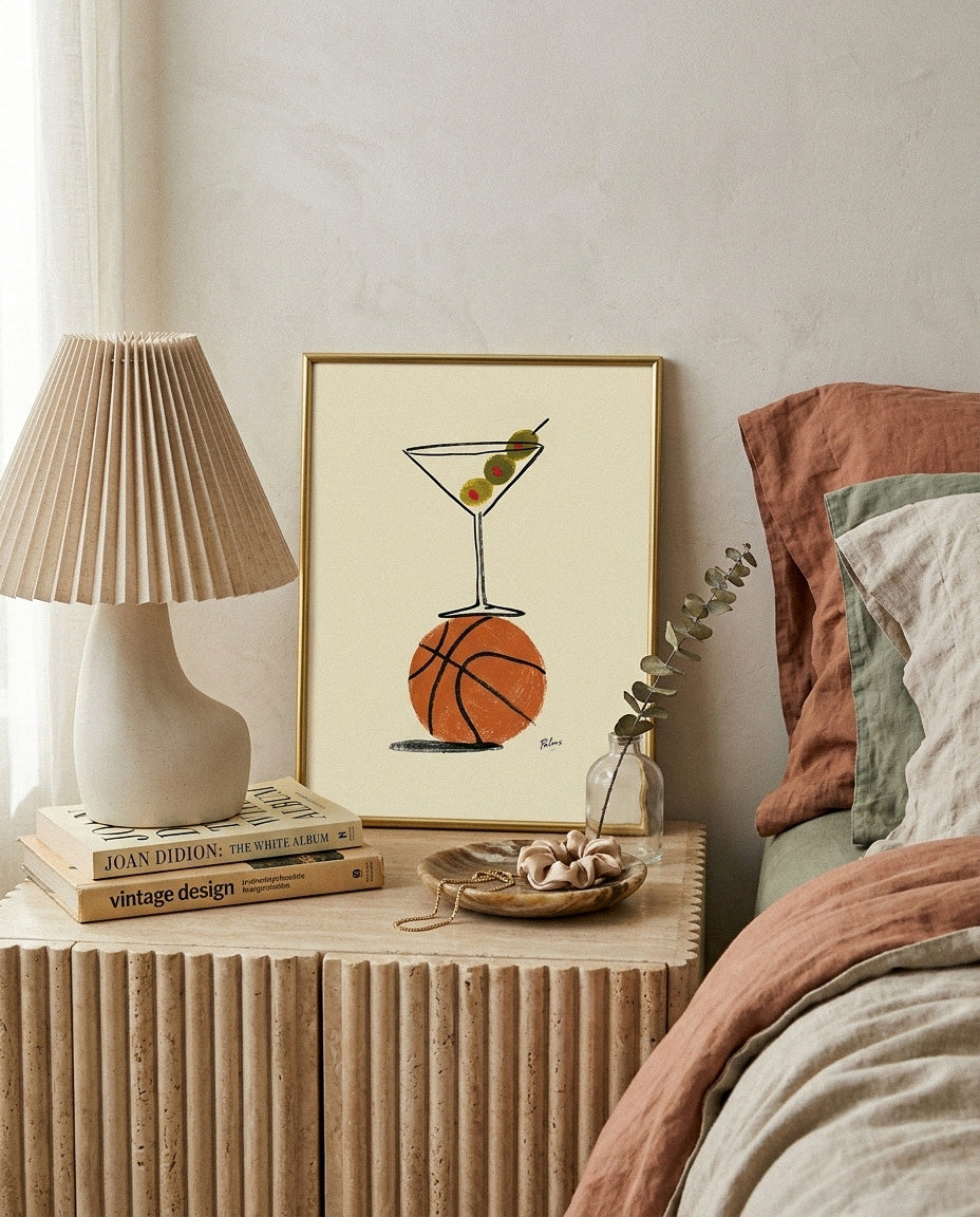 Basketball Martini Art Print