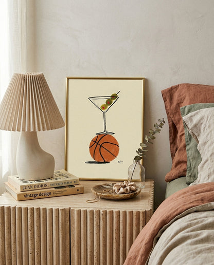 Basketball Martini Art Print