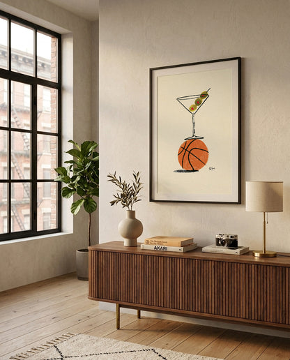 Basketball Martini Art Print