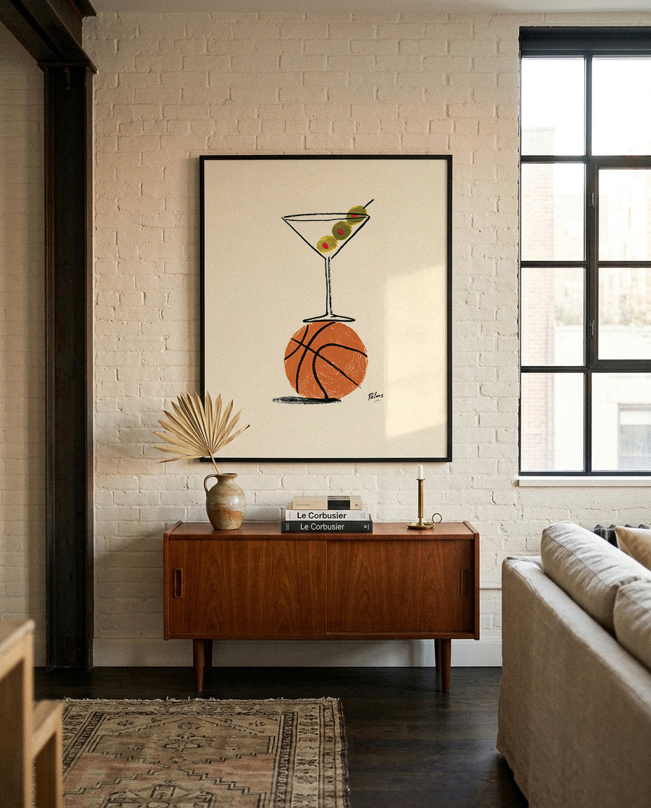 Basketball Martini Art Print