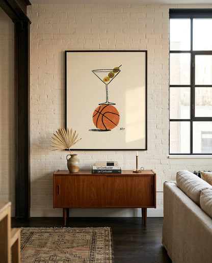 Basketball Martini Art Print