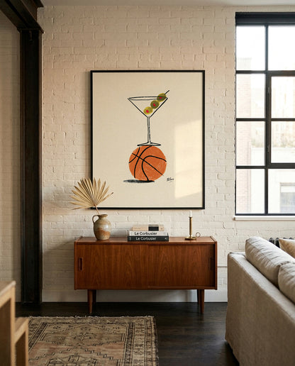 Basketball Martini Art Print
