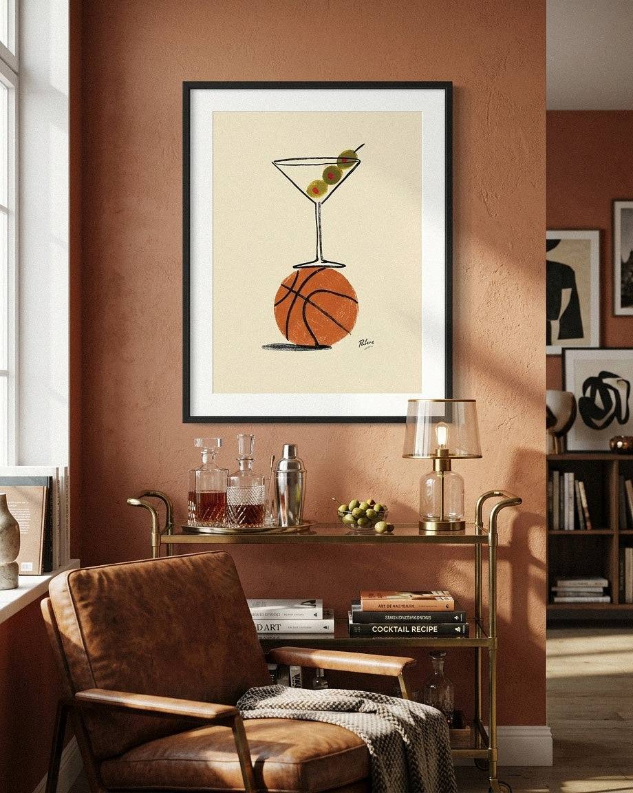 Basketball Martini Art Print