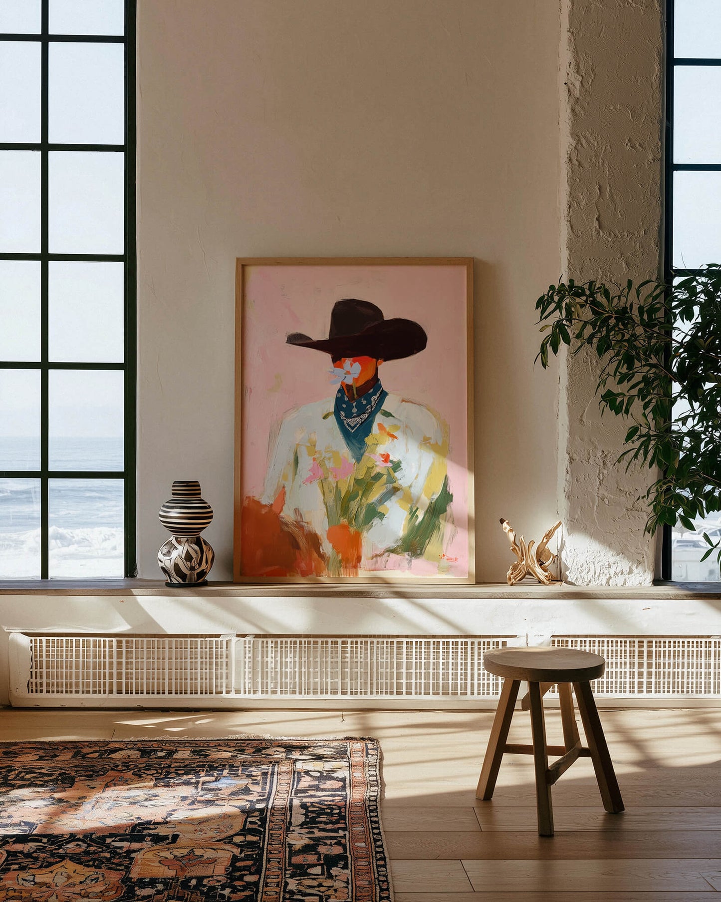 The Floral Cowboy Art Print