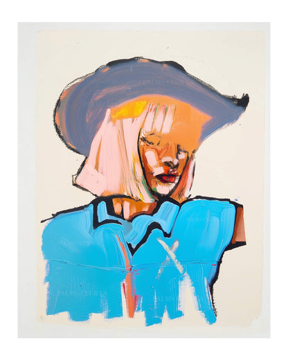 Electric Outlaw Abstract Cowgirl Painting